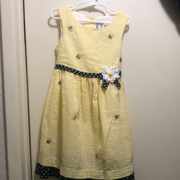 Counting Daisy’s Yellow/Black theme Bumblebee dress w/waist tie - Picture 1 of 10